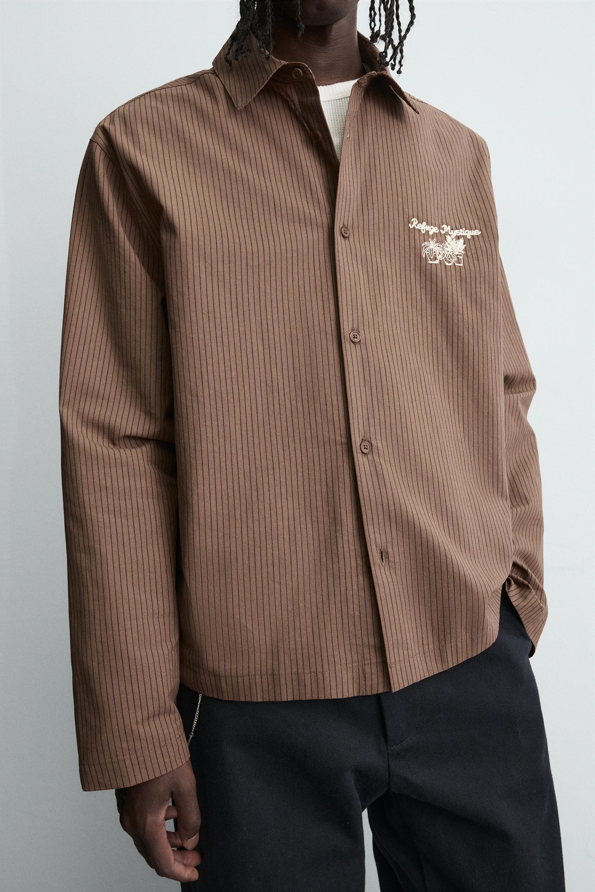 STRIPED GRAPHIC PRINT SHIRT